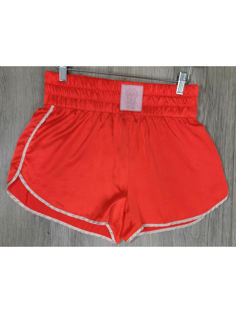 We Are HAH High Waisted Thick Waistband Boxer Shorts Orange Sz Med #12